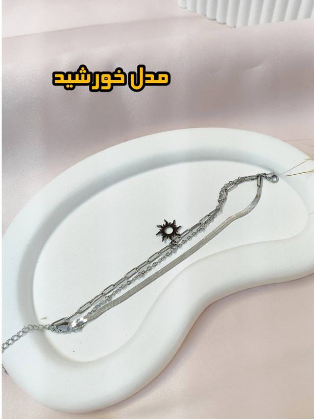 زیباترین دستبند سه لاین استیل وارداتی