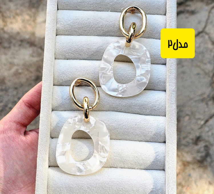 گوشواره مینیمال رزینی وارداتی فشن